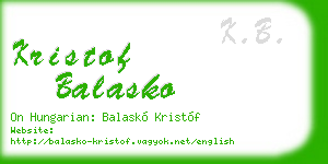kristof balasko business card
